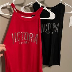 Victoria Sport Women's Red and Black Tank Tops